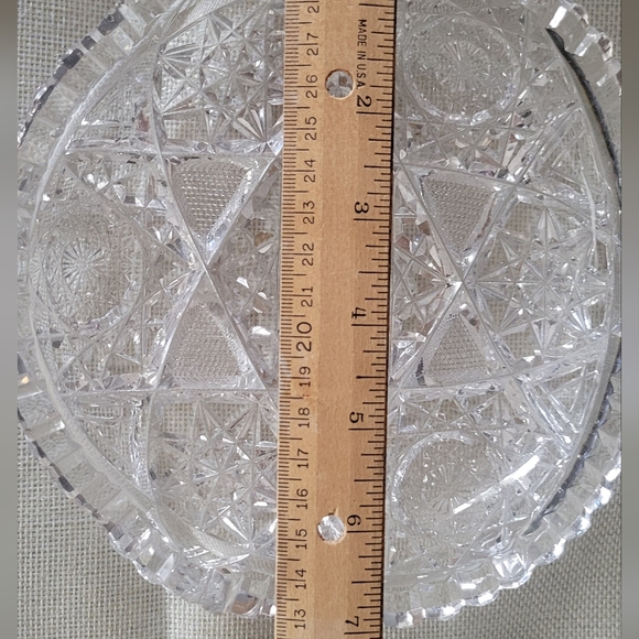 ABP Sawtooth American Brilliant Cut Glass Crystal Bowl/Candy Dish 7" - Picture 5 of 10